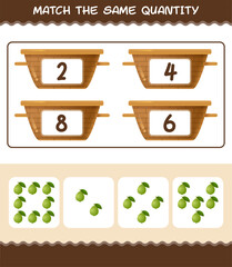 Match the same quantity of guava. Counting game. Educational game for pre shool years kids and toddlers