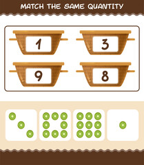 Match the same quantity of kiwi. Counting game. Educational game for pre shool years kids and toddlers