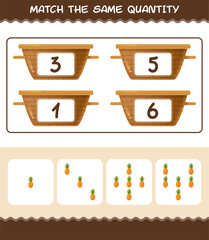 Match the same quantity of pineapple. Counting game. Educational game for pre shool years kids and toddlers