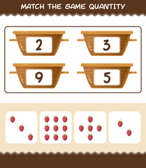 Match the same quantity of raspberry. Counting game. Educational game for pre shool years kids and toddlers