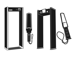 Detector Icon, Full Body Metal Detector Gate, Electronic Metal Detector Gate, Gate Icon vector illustration isolated