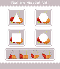 Find the missing parts of cartoon pitanga. Searching game. Educational game for pre shool years kids and toddlers