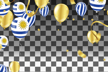 Uruguay Independence Day Patriotic Design. Balloons in Uruguayan National Colors .Uruguay balloons eps.10