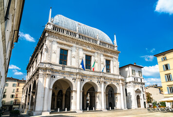 Fototapeta na wymiar Loggia Palace in Brescia, Italy