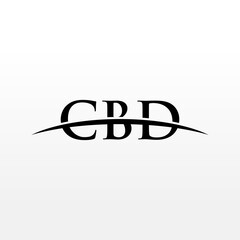 CBD initial overlapping movement swoosh horizon, logo design inspiration company business