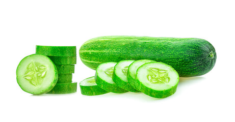 cucumber piece on white background