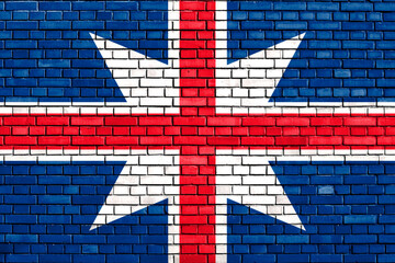 Fototapeta premium historic flag of Namaland painted on brick wall