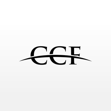 CCF initial overlapping movement swoosh horizon, logo design inspiration company business