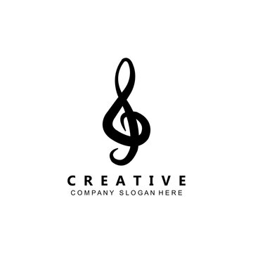 simple music rhythm note logo vector symbol