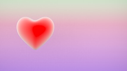 Heart shape on a gradient background,3D render