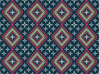 Ethnic Abstract retro geometric embroidery repeating texture fabric Vector oriental pattern illustration 