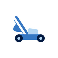 Lawn mower icon in color icon, isolated on white background 