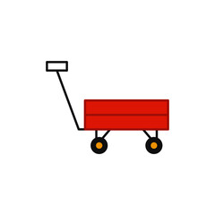 Garden trolley icon in color icon, isolated on white background 