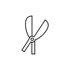 Garden scissor icon in flat black line style, isolated on white background 