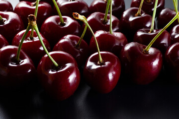 Organic dark red America cherries