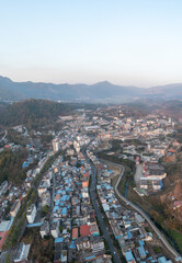 aerial view of the city