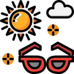 sunglasses color outline icon