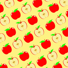 llustration of red apple pattern. Simple apple vector illustration for icon, logo, clothing, kids book or application or website element, science for children, toy design, educational media