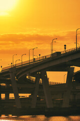 夕景　海田大橋、仁保ジャンクション