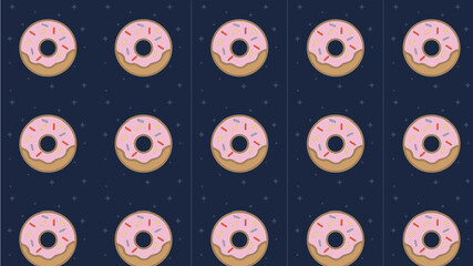 Fototapeta premium Space donuts, seamless pattern, gift wrapping