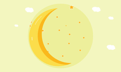 Moon shape vector design with blue color blend