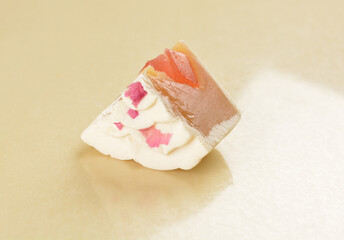 traditional healthy no oil baked lotus paste mooncake with egg yolk and sweet bean in white rose flower petal shape lantern mid autumn festival halal product menu