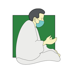 Vector design of muslim people doing hajj in mecca