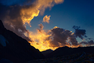 sunset in the mountains