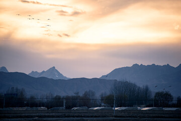 sunrise in the mountains