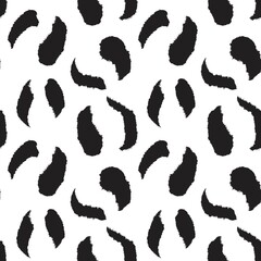 Fototapeta na wymiar Black and White Animal Leopard Seamless Pattern Background