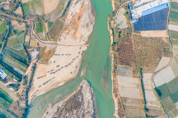 aerial view of river 