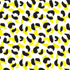 Yellow Animal Leopard Seamless Pattern Background