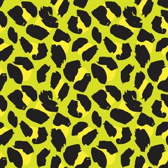Yellow Animal Leopard Seamless Pattern Background