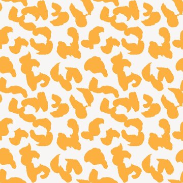 Orange Animal Leopard Seamless Pattern Background