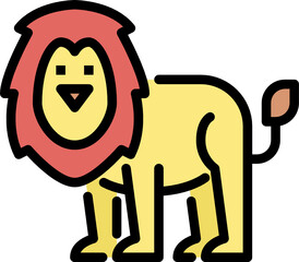 lion color outline icon