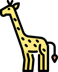 giraffe color outline icon