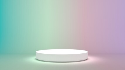 White pedestal on a gradient background,mock up podium for product presentation,3D render