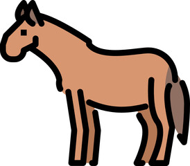 horse color outline icon
