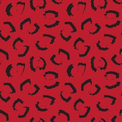 Red Animal Leopard Seamless Pattern Background