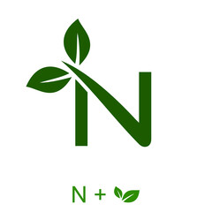 Letter N with a leaf concept. Very suitable in various natural business purposes also for icon, symbol, logo and many more.