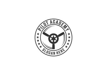 logo for pilot academy on white background