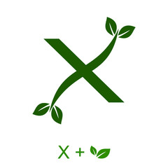 Letter X with a leaf concept. Very suitable in various natural business purposes also for icon, symbol, logo and many more.
