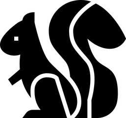 squirrel glyph icon