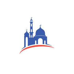 Mosque icon silhouette logo vector illustration design template
