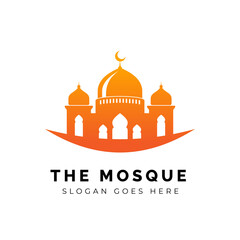 Mosque silhouette icon silhouette logo vector illustration design template