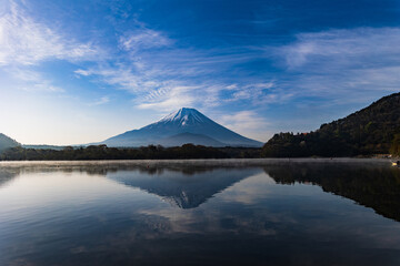 精進湖から見える富士山