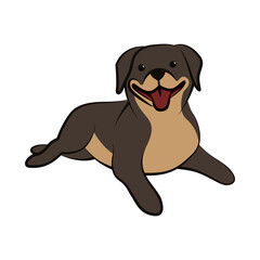 Cute Cartoon Vector Illustration icon of a big dog. It is flat style.
