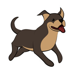 Cute Cartoon Vector Illustration icon of a big dog. It is flat style.