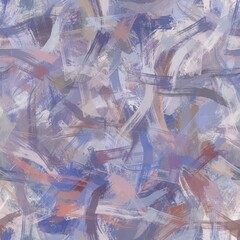 Seamless random faux digital paint stroke pattern print. High quality illustration. Procedural painting with realistic brush strokes in bright trendy colors. Abstract art for surface design and print.