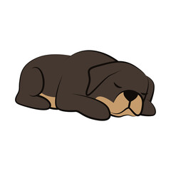 Cute Cartoon Vector Illustration icon of a big dog. It is flat style.